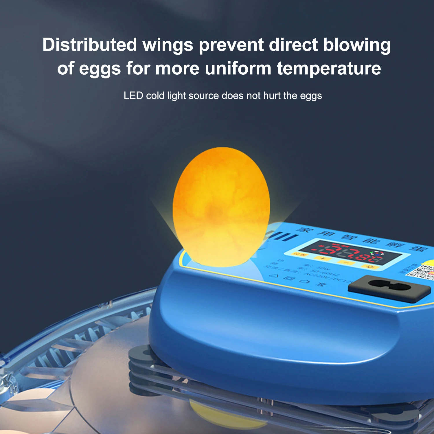 8/26/52 Eggs Incubator Poultry Hatching Machine With Digital Display Temperature Contro And Automatic Egg Flipping Hydrating