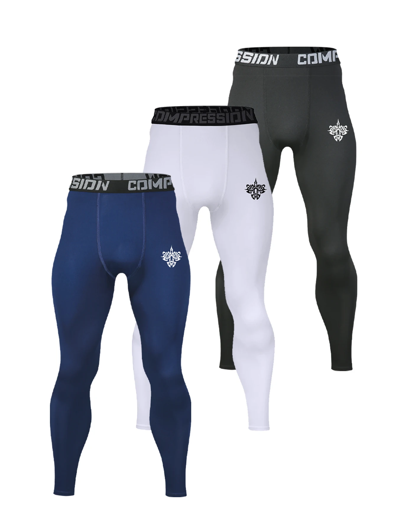 

1 piece or 3 pieces of printed basketball training training base tight-fitting long pants with high elasticity, breathable and