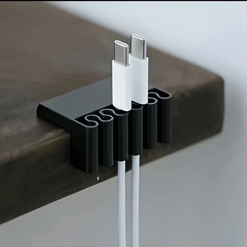 3D Printed Desktop Data Cable Organizer, Multi-Slot Charging Cable Holder, USB Cable Management Stand, Desk-Side Cable Storage Rack, Suitable for Home and Office
