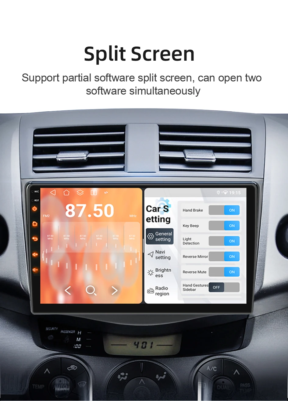 2026 Neues 2-Din-Autoradio, Snapdragon Android 15, unterstützt CarPlay und Android Auto, geeignet für Toyota RAV4 Rav 4 2005–2013 – Detail 15