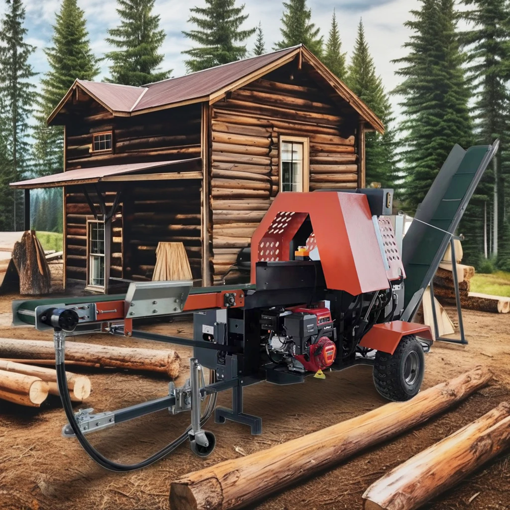 

2025Log Splitter Wood Forestry Machinery Firewood Processors Diesel Farm Supply With Circular Saw