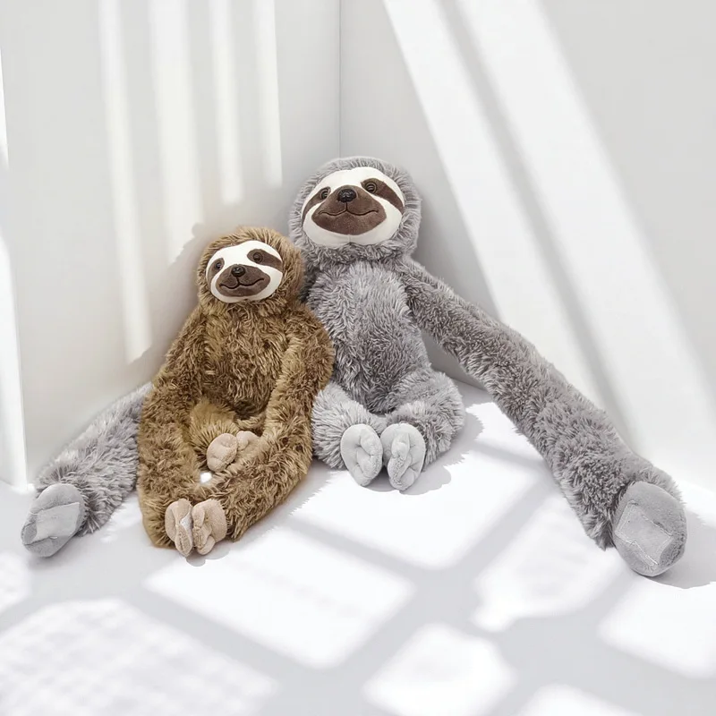 50/77cm Cartoon Long-Armed Sloth Plush Doll Cute Simulation Animal Small Sloth Plush Stuffed Toy Kids Comfort Toy Birthday Gift