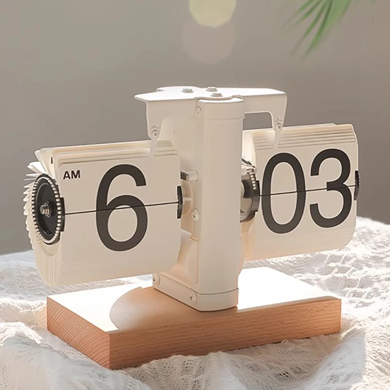 Retro Flip Page Clocks Bedroom Desk Clock Interior Digital Table Clocks Vintage Flip Page Clock Home Desktop Decor Accessories