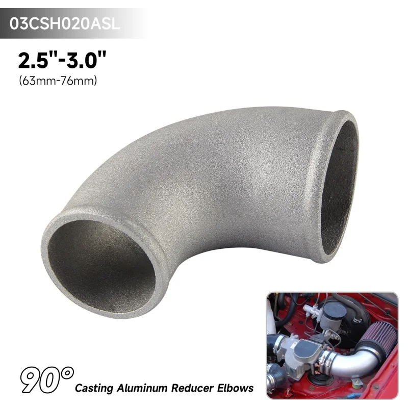 90 Degree OD Reducer Elbow Tube 150mm Cast Aluminum Multi Sizes 3-2.5/3-4/3.5-4/4-5'' Universal Turbocharger Intercooler Pipe
