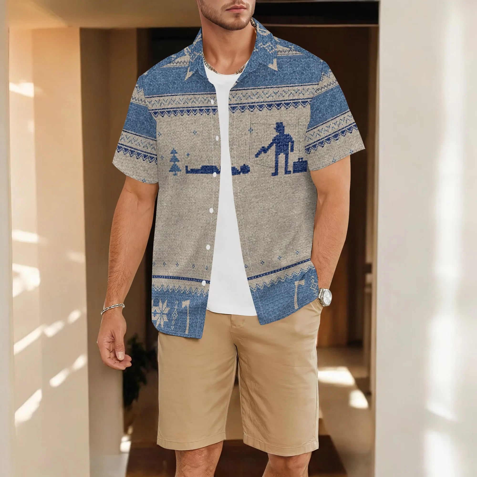 YEAE Men's Blue Striped Shirt 100% Cotton Long Sleeve Formal Office Spring Classic Fit