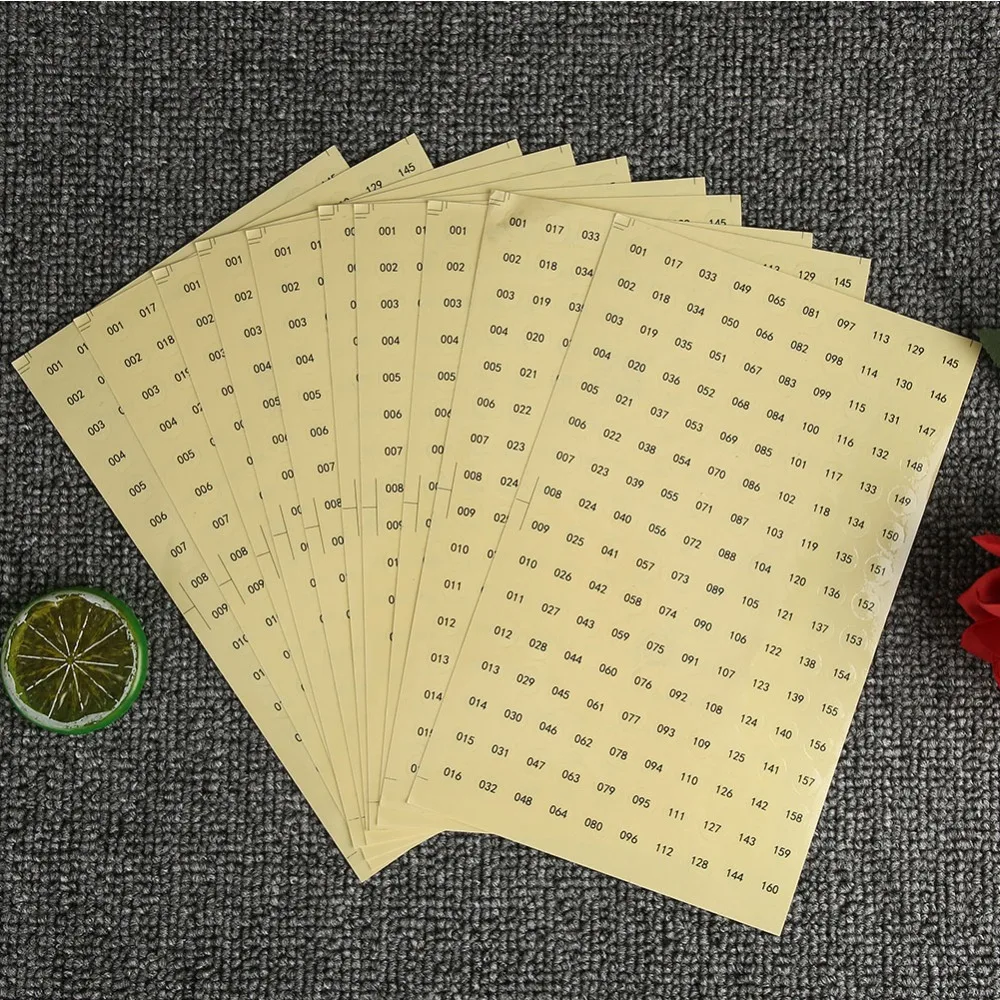 10 Sheets Round Waterproof Number Label Sticker Clear Transparent Consecutive Numbers Round Self Adhesive Sticker Small Size