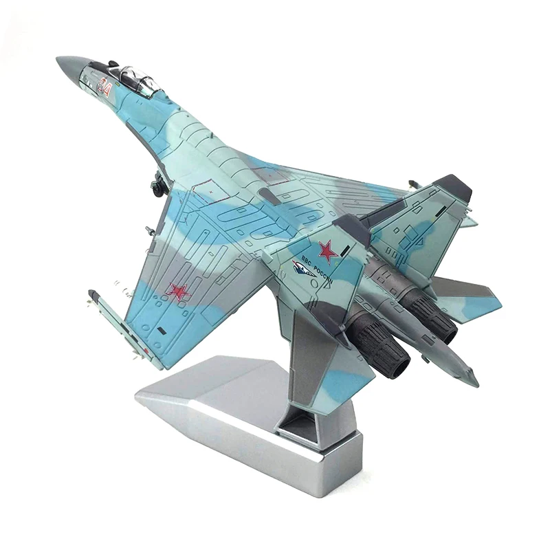 Diecast lega di metallo scala 1/100 russo SU-35 aereo da combattimento modello Replica SU-35 modello di aereo giocattolo per la raccolta