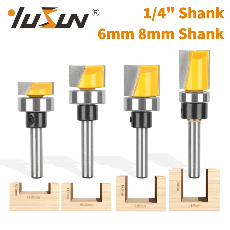 YUSUN  Cleaning Bottom Bit With Bottom Bearing Router Bit Carbide Cutters Woodworking Milling Cutter For Wood Bit Face Mill