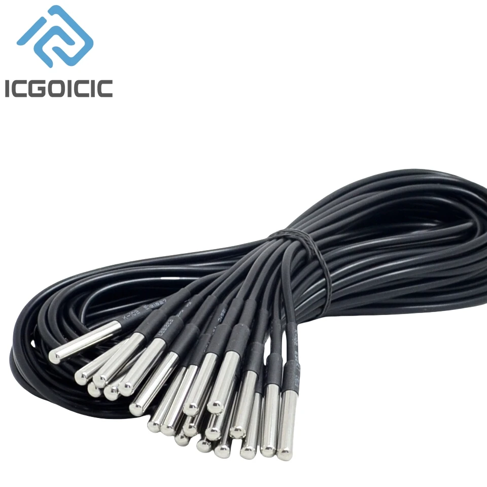 1/10 sztuk DS18B20 wodoodporny gwint sonda temperatury czujnik temperatury pakiet ze stali nierdzewnej 1/2/3/5/10 metrów dla Arduino — zdjęcie 7