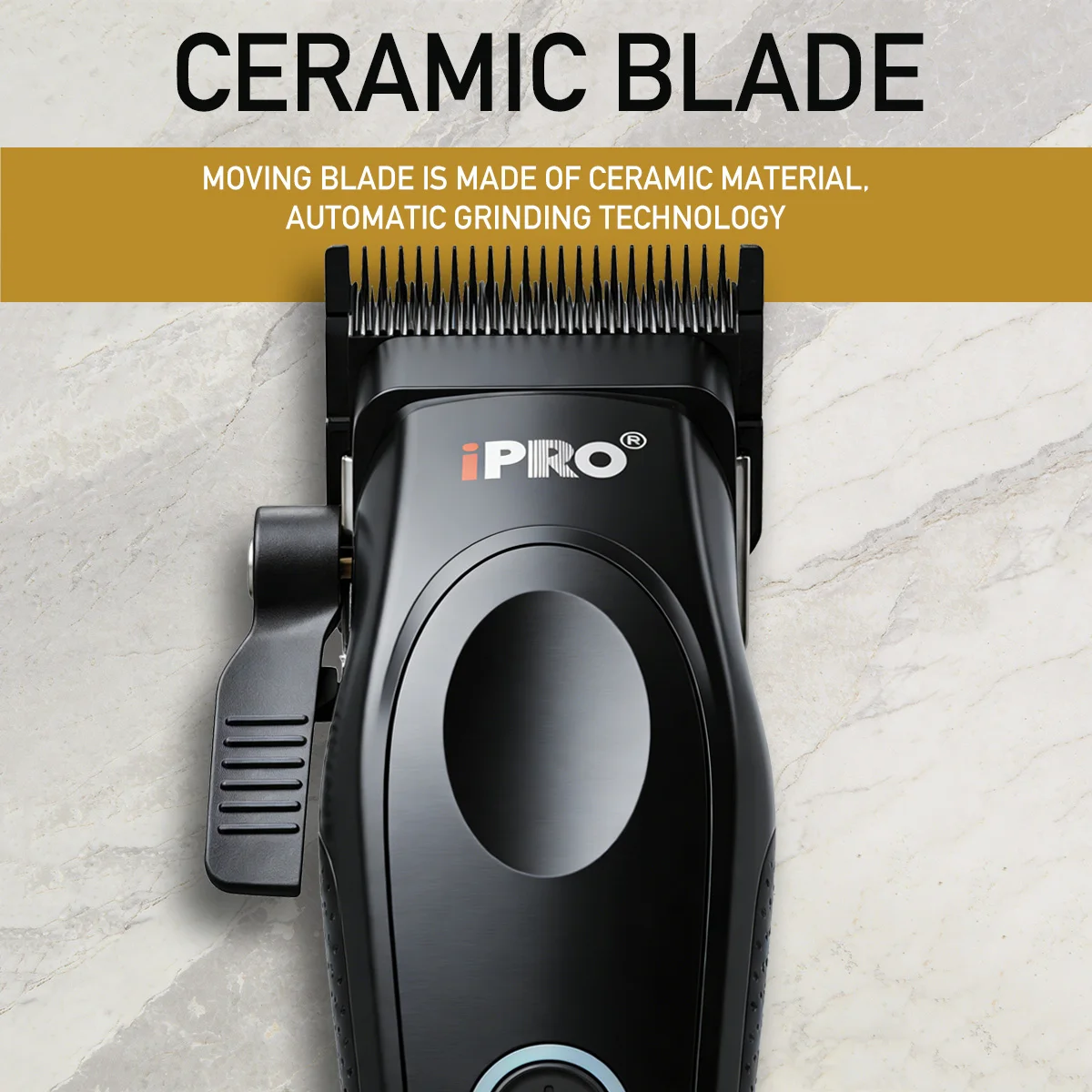 Professional Cordless Hair Clipper For Men IPRO Probarbers With ChargingBase Ceramic Diamond Blade High Speed Motor Long Battery