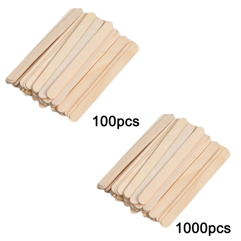 

100/1000pcs Ice Cream Popsicles Sticks Natural Wooden Craft Plant Labels