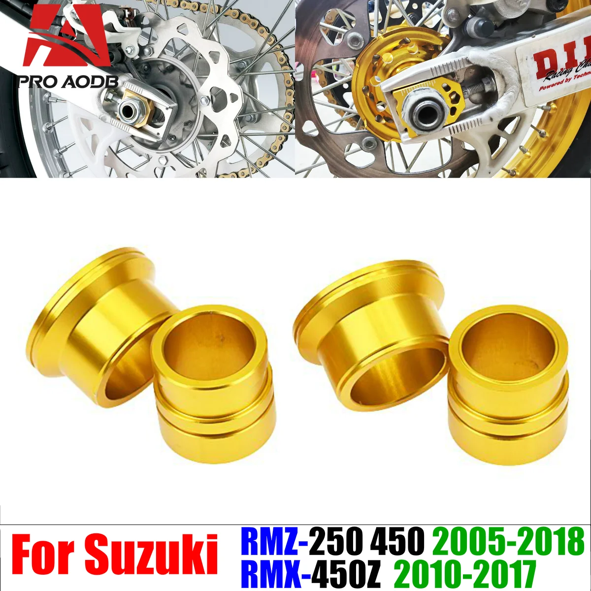 

For Suzuki RM Z250 Z450 RMZ250 RMZ450 RMX450Z RMX 450Z 2007-2019 Premium Motorcycle Accessories Front Rear Wheel Hub Spacer