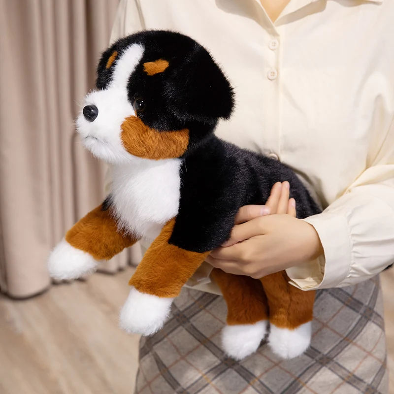 

Realistic Bernese Mountain Dog Puppy Plush Toy Soft Fluffy Stuffed Animal Ideal Home Decor Sofa Desktop Gift for Girls