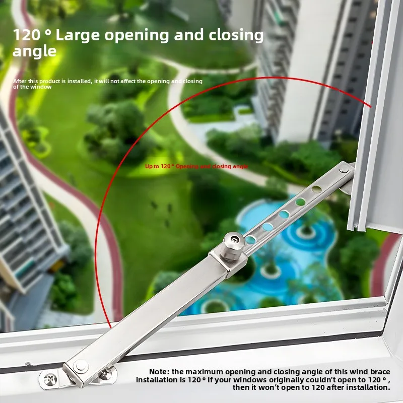 

Punch-Free Thickened Window Holder - Aluminum Windproof Limit Strut for Inside/Outside Open Windows