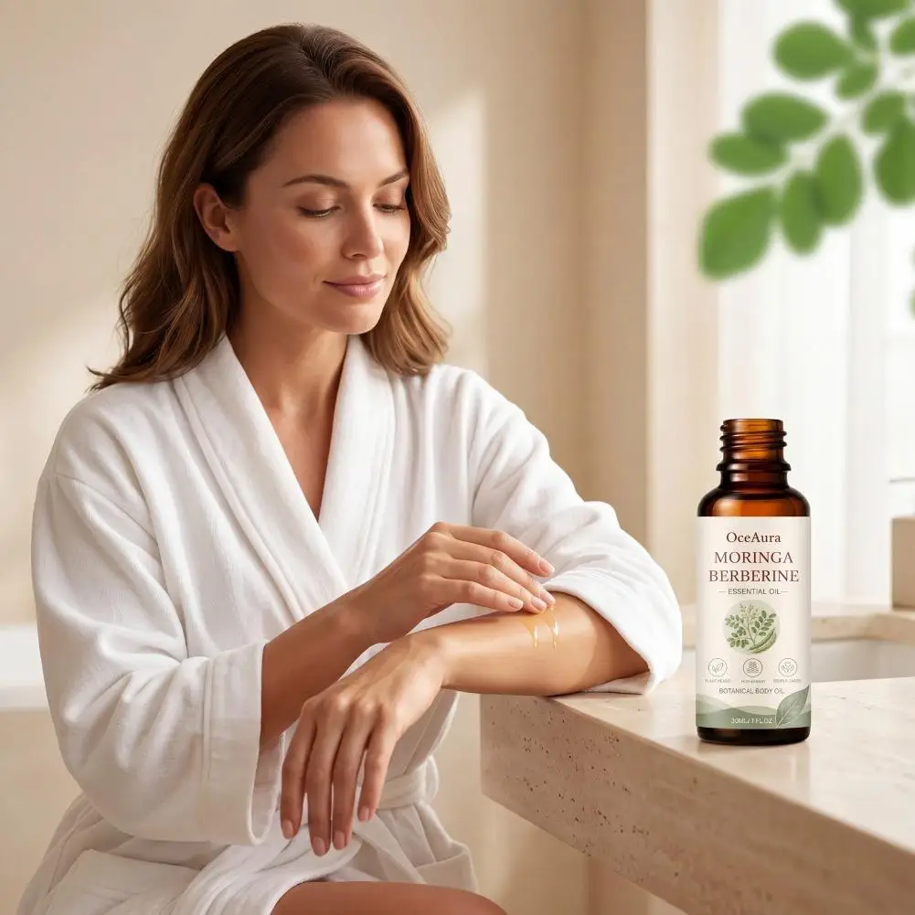 Oceaura Moringa Botanical Body Oil Deep Hydrating Oil Repair Dry Elbows Knees Gentle for All Skin Types Body Massage Oil