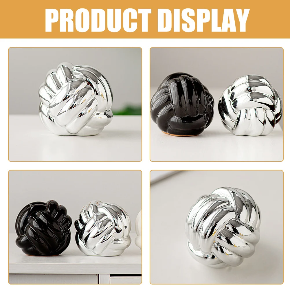 

Ceramic Thread Knot Ornament Nordic Style Twisted Line Sculpture Home Decor Desktop Statue for Living Room Bedroom Office