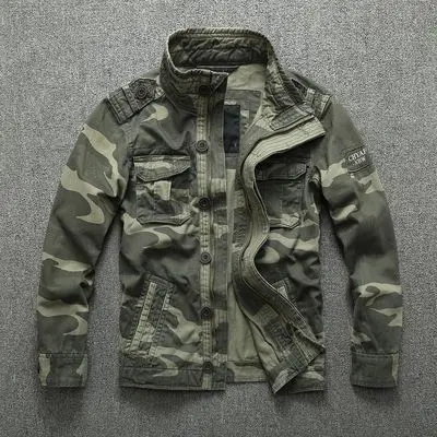 

Casual Wear Mens Oversized Camo Jacket Sportswear Thick Denim Jacket Men Overall Green Military Winter Camouflage Coat Male XXL