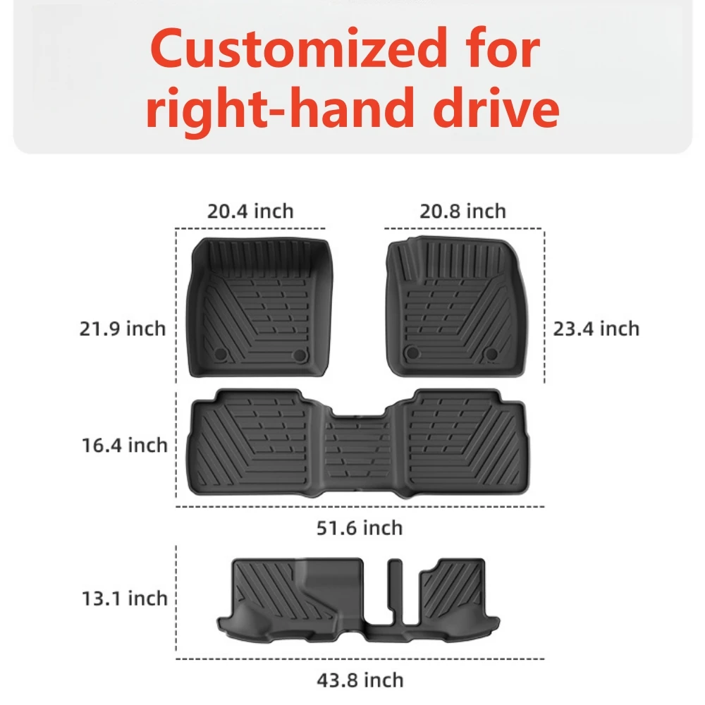 【7-Sitzer】Für Nissan X-Trail RHD 2025 2026 Fußmatten Kofferraummatte Laderaumauskleidung Wasserdicht Rutschfest 3D TPE Bodenmatte Hybrid – Detail 5