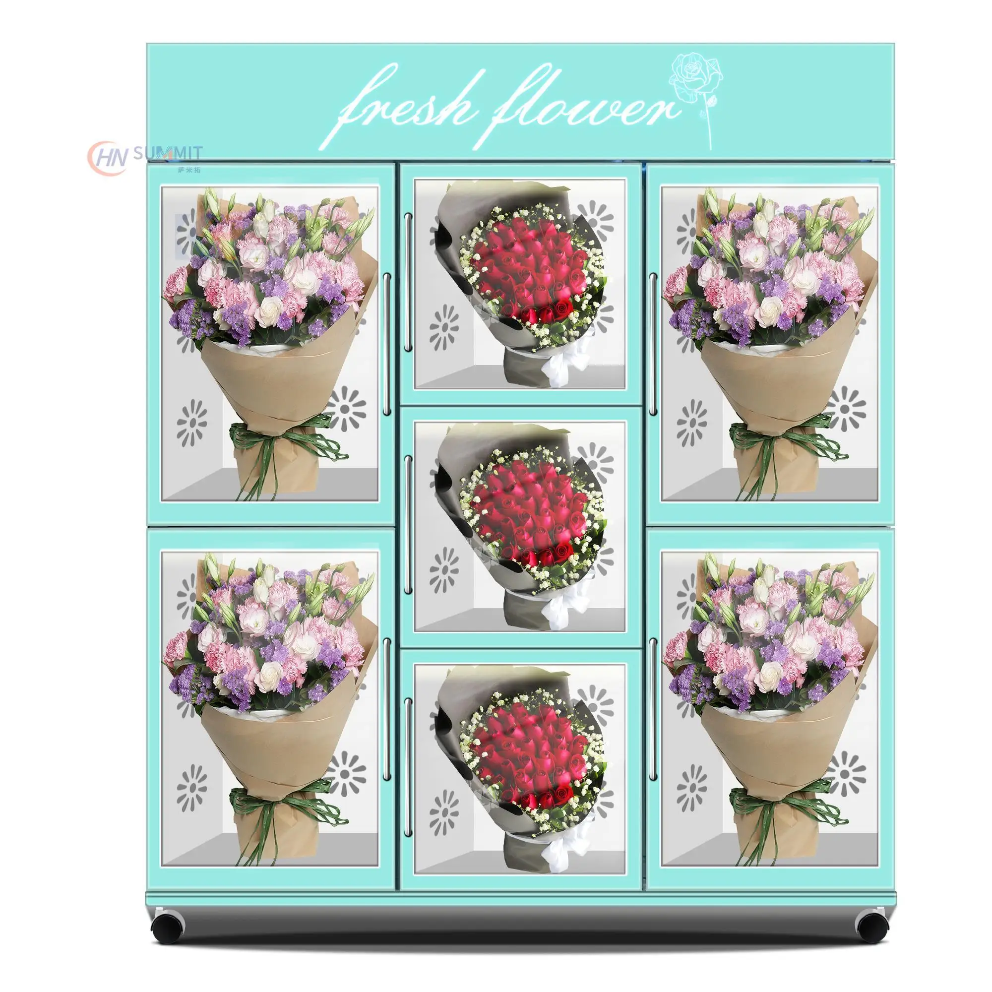 

6 Big Locker Flower Bouquet Flower Vending Machine With Refrigeration