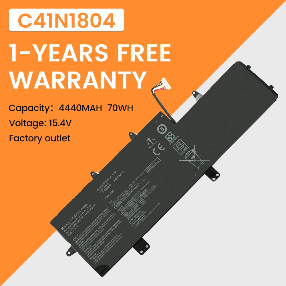 C41N1804 Laptop Battery For ASUS ZenBook Pro 14 UX450FDX UX450FD UX480 UX480FD UX450FDX-1A UX450FDX