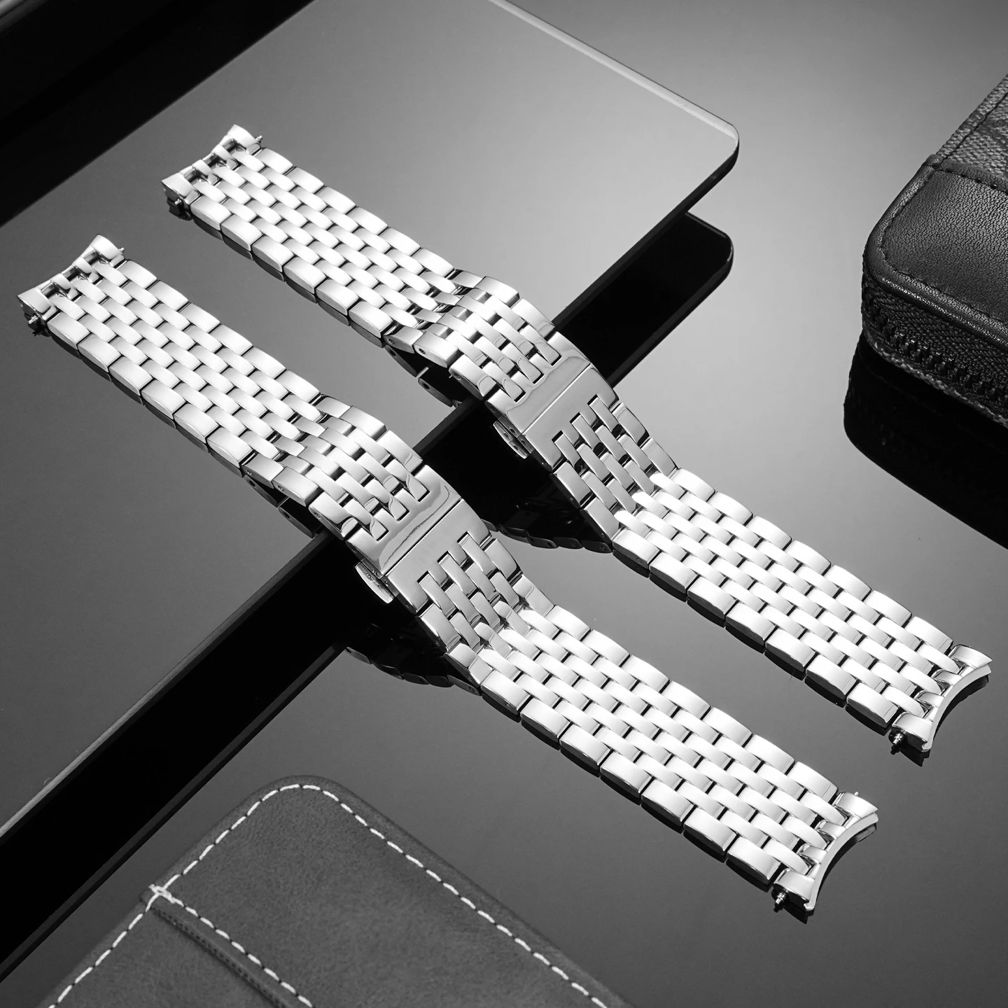 For Tissot 1853 T-SPORTS T063 Stainless Steel Watch Strap T063617 T063610A t063617A Arc-Shaped Interface Men's Steel Chain 20mm