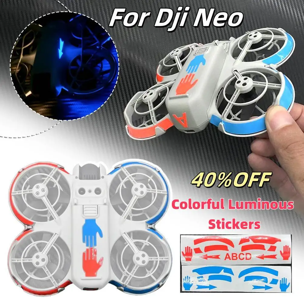 For Dji Neo Colorful Luminous Stickers Waterproof Anti Fouling Luminous Fluorescent Mini Drone Color Changing Film Supplies ﻿