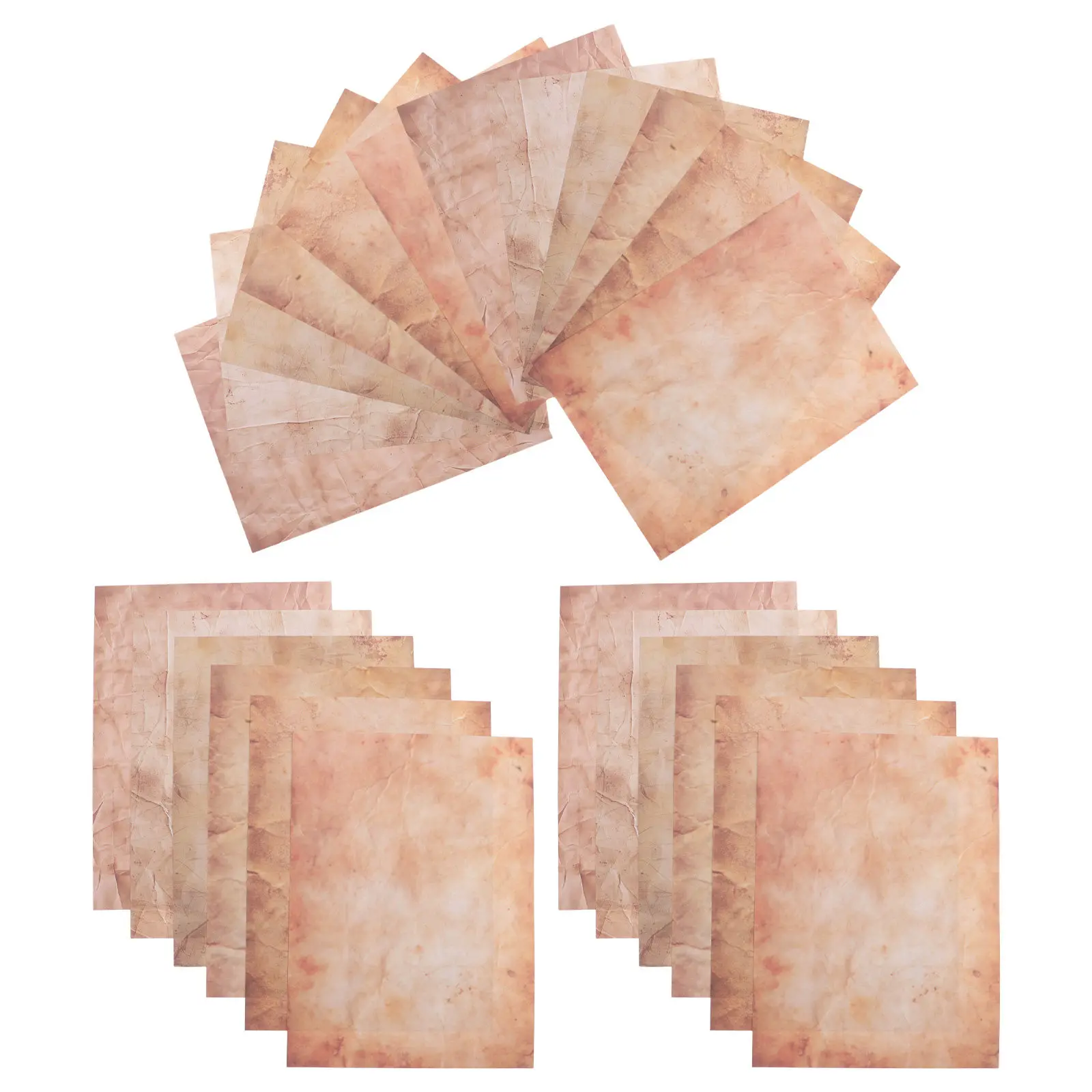 48Pcs Double Sided Vintage Letter Paper A4 Parchment Stationery for Card Making Invitation Writing Certificate