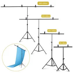 SH Soporte en forma de T Fondo de trípode Fotografía Sistema de soporte ajustable Estudio fotográfico para fondos de muselina no tejida