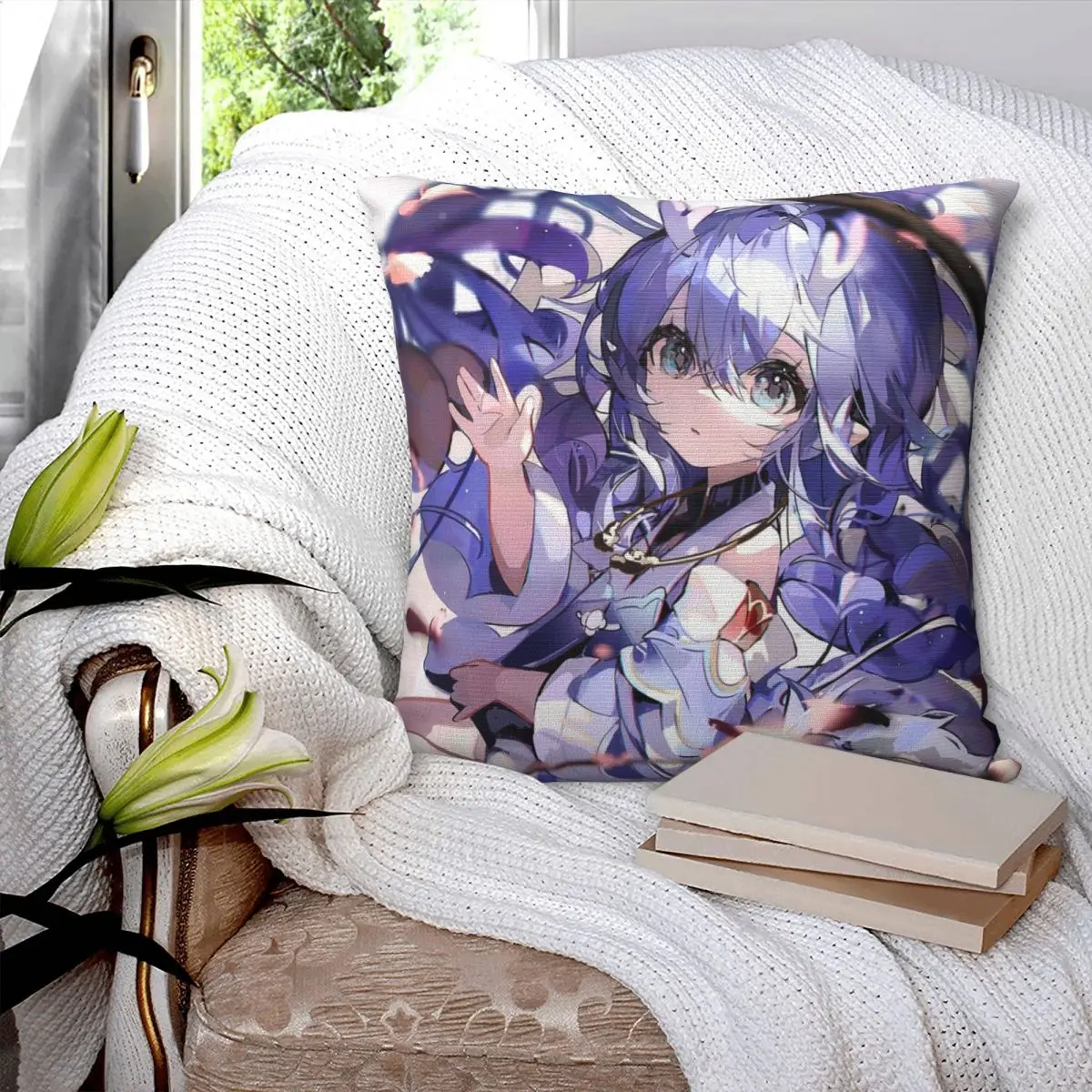 Bailu Honkai Star Rail Pillowcase Printed Fabric Cushion Cover Decorations Pillow Case Cover Home Zippered 45*45cm