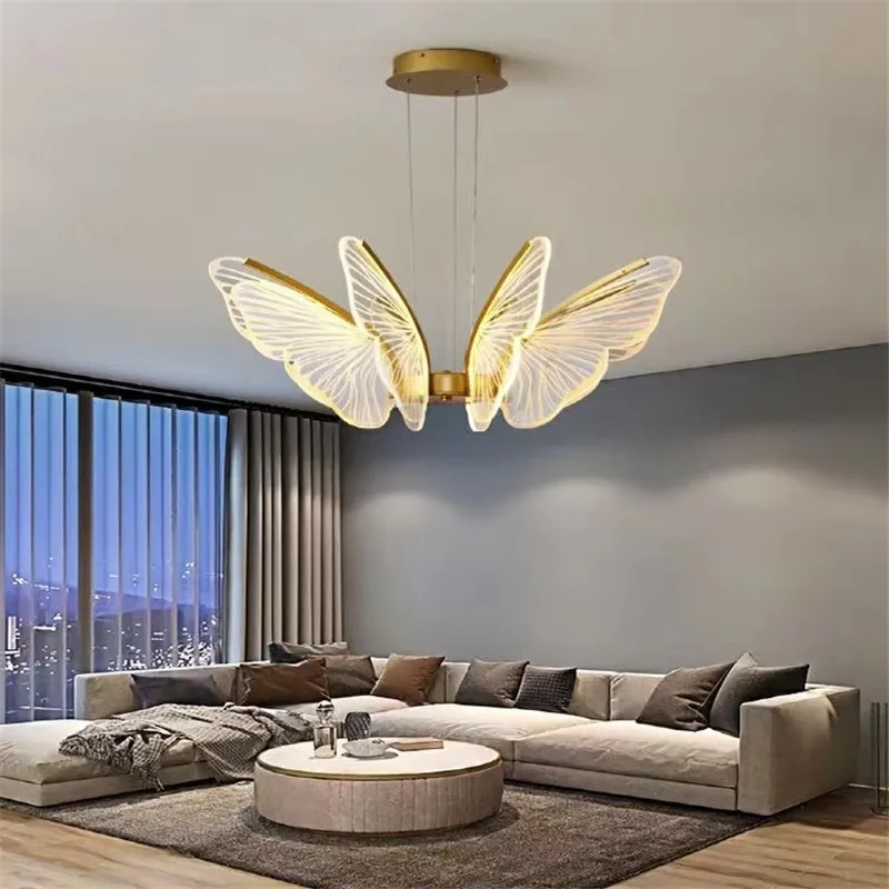 Imagem -04 - Nordic Criativo Borboleta Lustre Restaurante Lâmpada Sala de Estar Lustre Simples Personalidade Quarto Moderno Conduziu a Iluminação da Sala