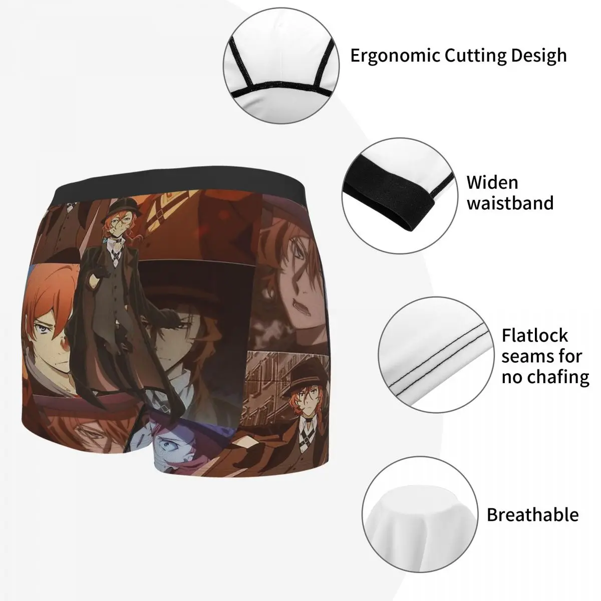 Bungou Stray Dogs Nakajima Atsushi TV Series Chuuya Nakahara Underpants Homme Panties Male Underwear Comfortable