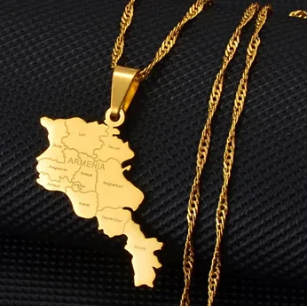European and American cross-border various maps, city pendants, necklaces, femininity personalized stainless steel necklaces