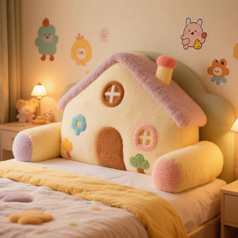 Children's no bedside cushion soft bag princess bed anti-collision reading backrest pillow girls can be removed