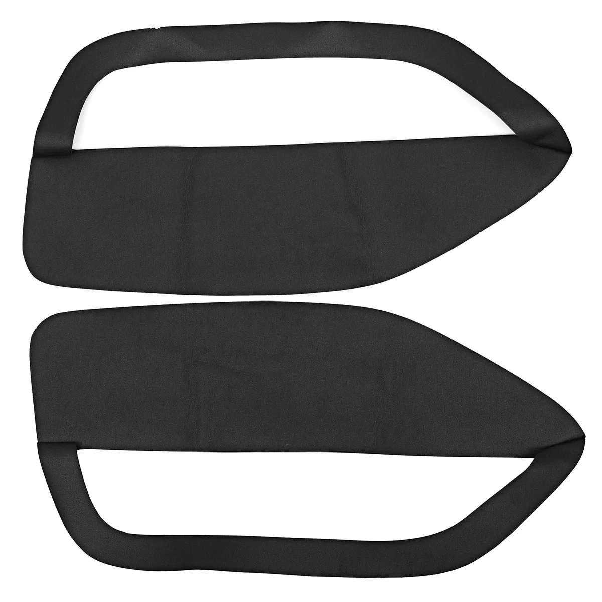 2Pcs Door Panel Insert Cards Cover Black Synthetic Leather Black Fit for Ford for Mustang 05-09 Front Door Plate Parts