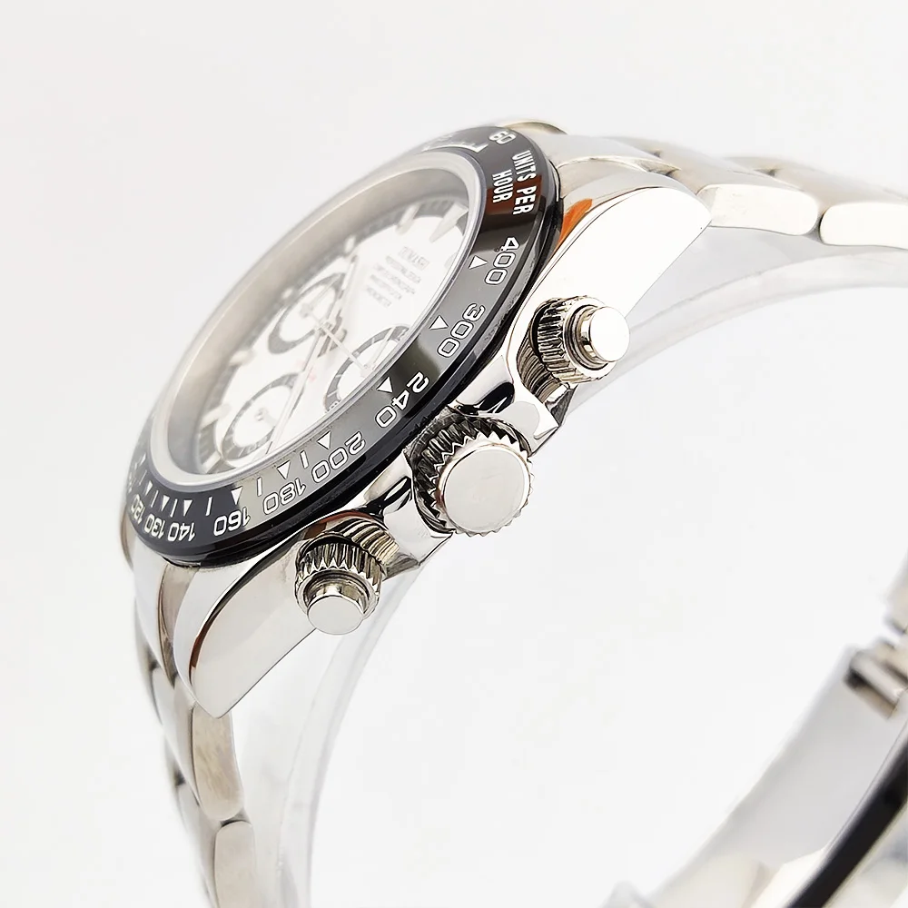 นาฬิกาข้อมือผู้ชายสแตนเลสสตีล กระจกแซฟไฟร์ กันน้ำ รุ่น VK63 ขนาด 39 มม. ระบบควอตซ์ ฟังก์ชั่นโครโนกราฟหลากหลาย