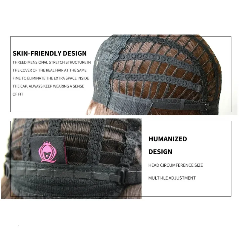 Parrucca 7JHH parrucca verde oliva a onde profonde con frangia adatta per feste da donna squisito ruolo sintetico resistente al calore medio