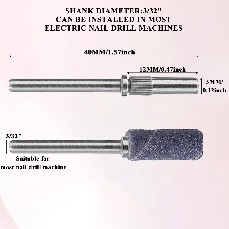 50 個 3 ミリメートルミニサンディングバンドセットネイルドリルビットマンドレル電気マニキュアアクセサリーツール角質リムーバー # 240 # 320 # 400グリット