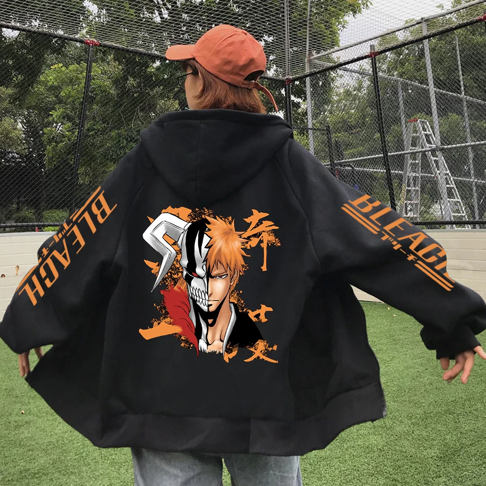 Bleach Urahara Hoodie Anime Print Streetwear Zipper Harajuku Hip