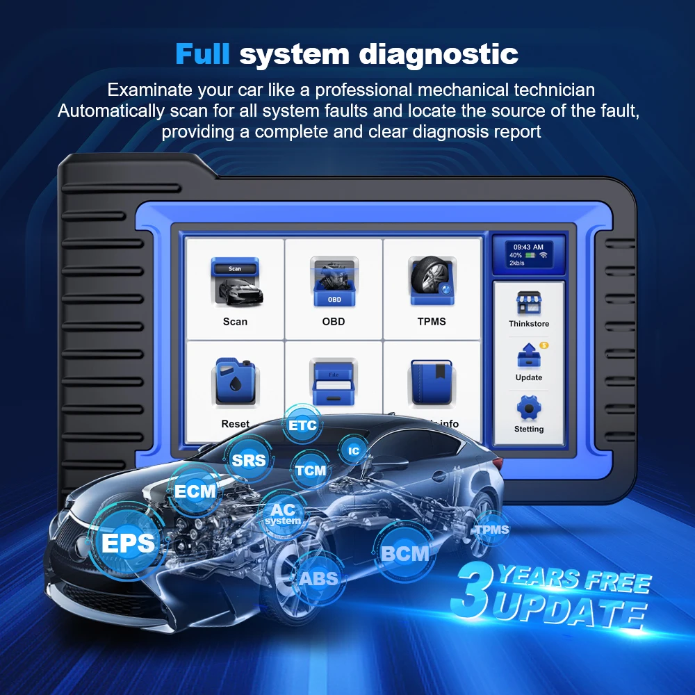 MUCAR VO7S OBD2 Scanner Bi-directional Scan Tool with AF TPMS IMMO 28 Service All System Auto Diagnostic Tool CANFD ECU Coding