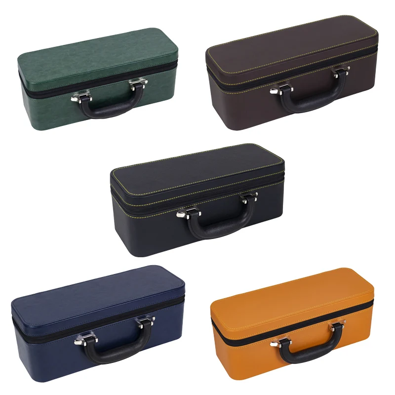 Multi-Slot Leather Jewelry Box, Ring Handbag Display Case for Bracelets & Necklace, Soft Velvet Lining, Dustproof Storage