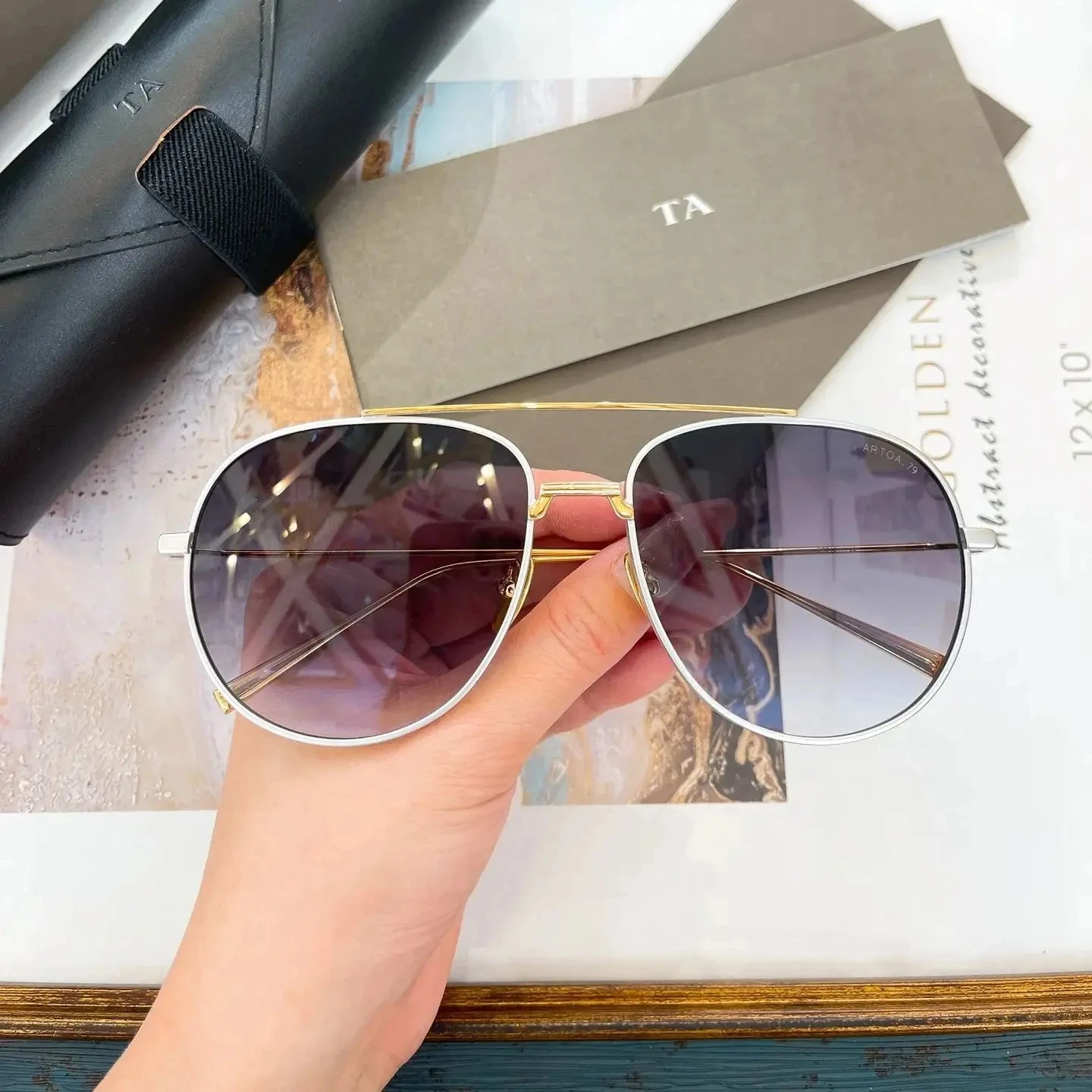 

Original For LIANGCHENDIT DT ARTOA.79 DTS161-A Alloy Frame Business Men Sunglasses Trend Luxury Design Women Couple Eyewear