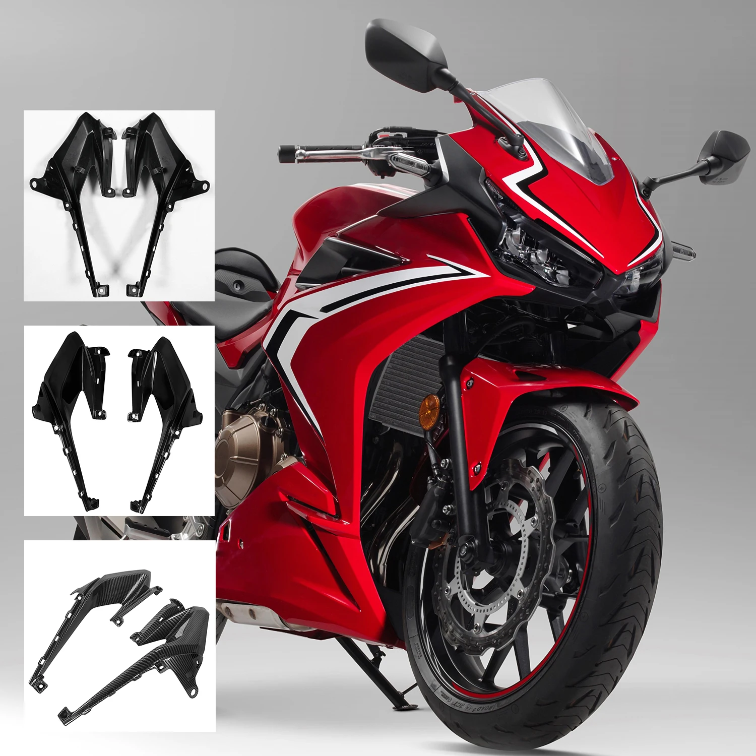 

Motorcycle Accessories Side Panel Air Intake Cover Winglet Carbon Fiber Look Fairing For Honda CBR500R CBR 500 R 500R 2019-2021