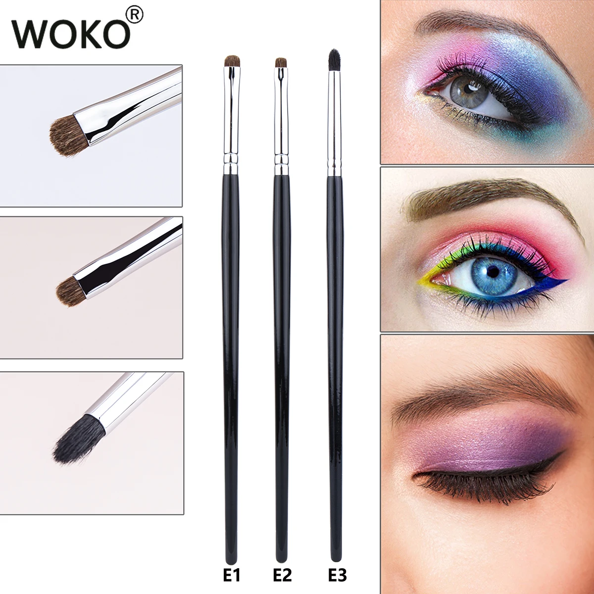 1/5PCS Eyeliner Smudge Brush Precision Smudge Makeup Brush Horse Hair Eyeshadow Smudge Brush Small Smoky Liner Makeup Brushes