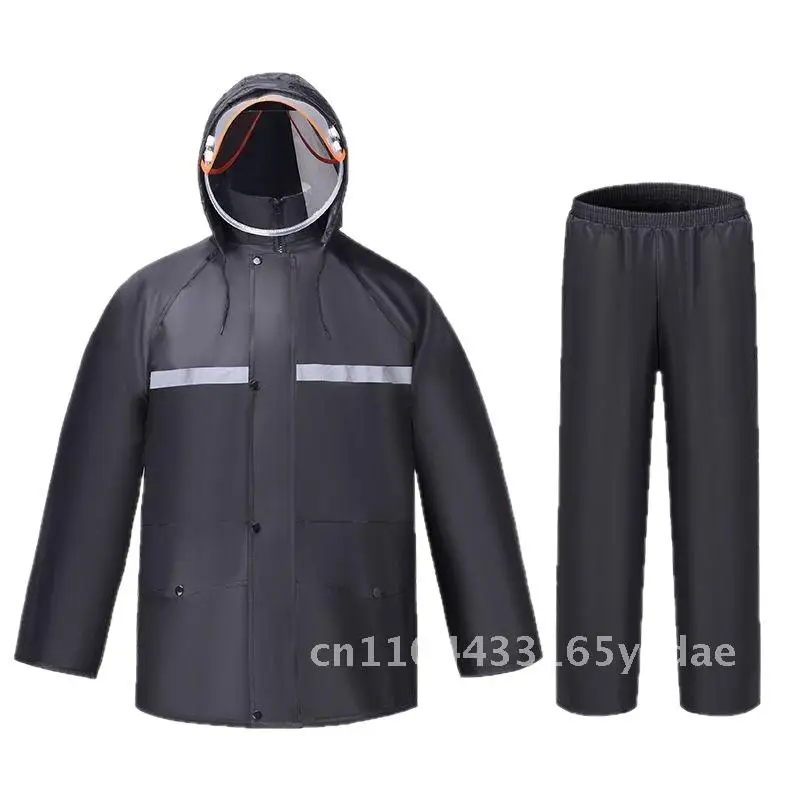 

Толстый плащ из ткани Оксфорд для взрослых, непромокаемые брюки с двойным разрезом, костюм для мотоцикла, электрического велосипеда, светоотражающий водонепроницаемый