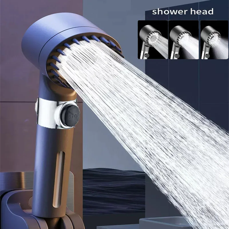 

Hand shower for bathroom items visualization window 3-speed adjustment showerhead water filter shower accessories showers knobs