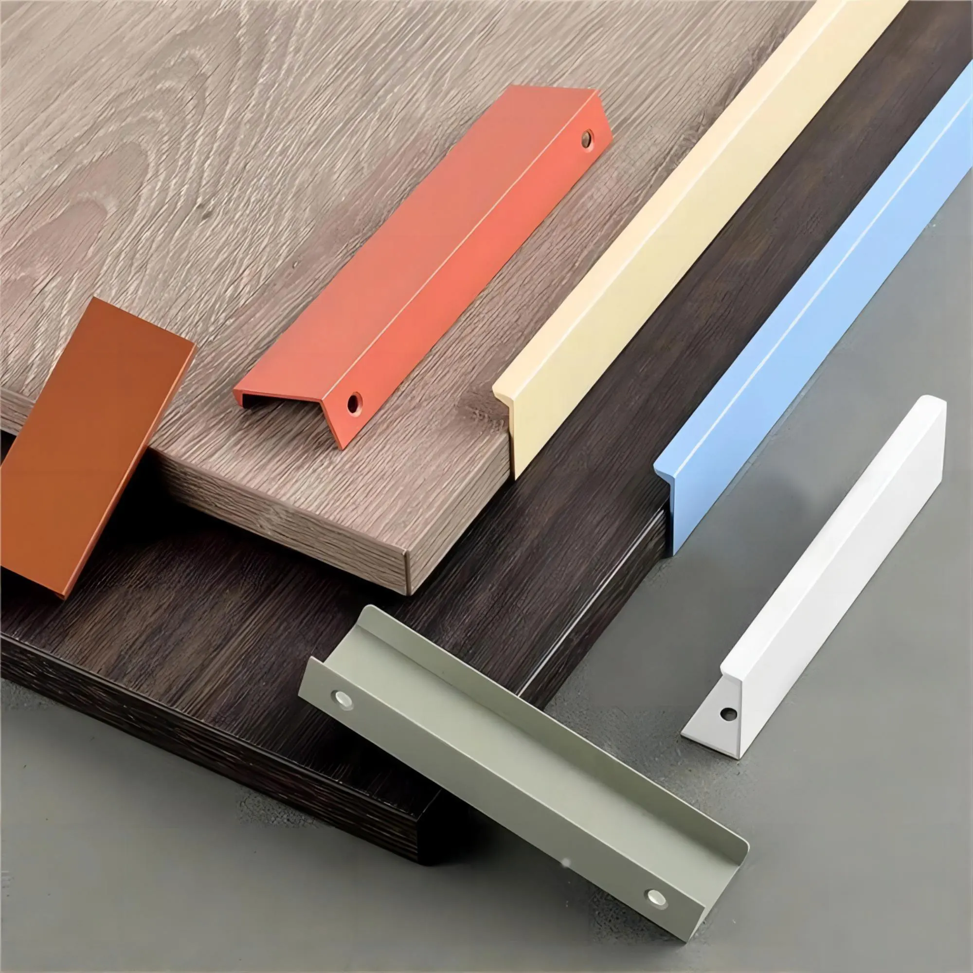 Invisible Handles for Cabinets and Drawers Colorful Aluminum Alloy Wardrobe Pulls Dresser  Knobs Simple Furniture Hardware