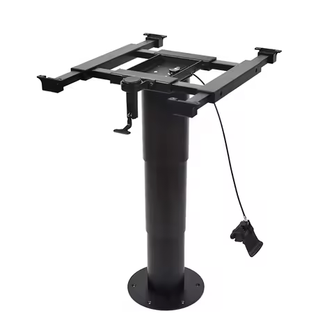 IRV Table Leg Aluminum Pneumatic Lifting Desk Leg with Sliding Frame &amp; Rotating Base Plate for Boat Marine Trailer Caravan