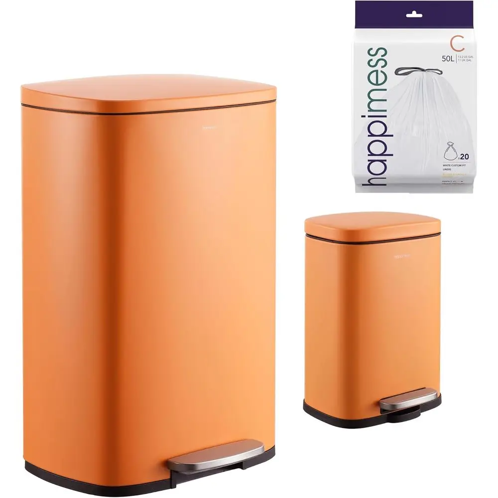 

HPM1006K Cor Recular 13-Gallon Trash Can with Sot-Close Lid and ree Mini Trash Can, ingerprint Resistant, ern, Minimalistic or H
