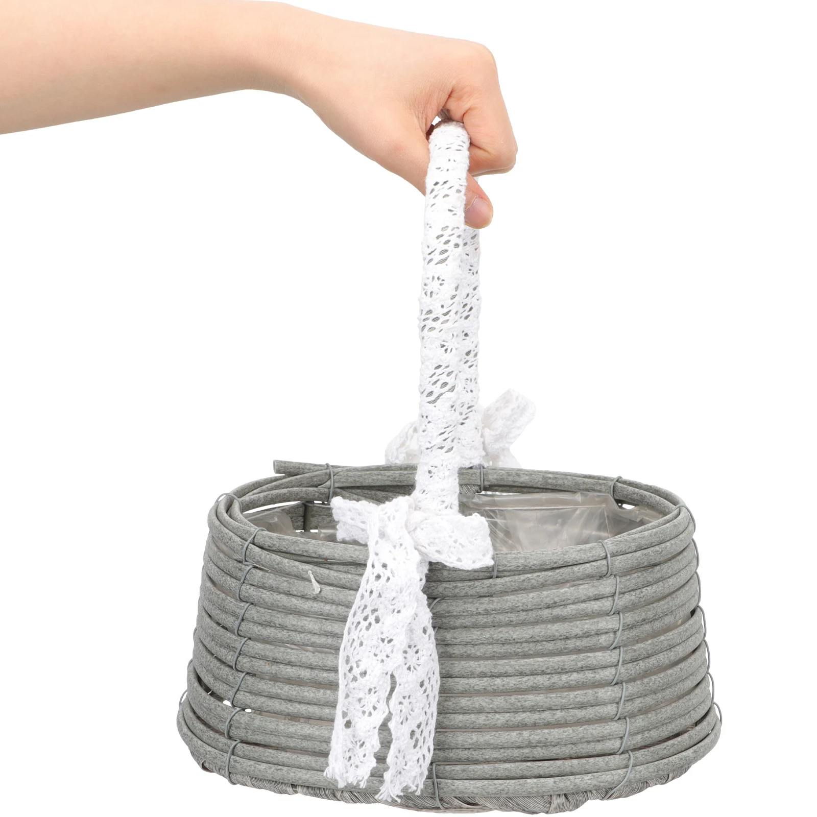 

Portable Wedding Flower Girl Decorative Woven Floral Handheld Storage For Home Decor Multipurpose Lightweight Flower Arrangement