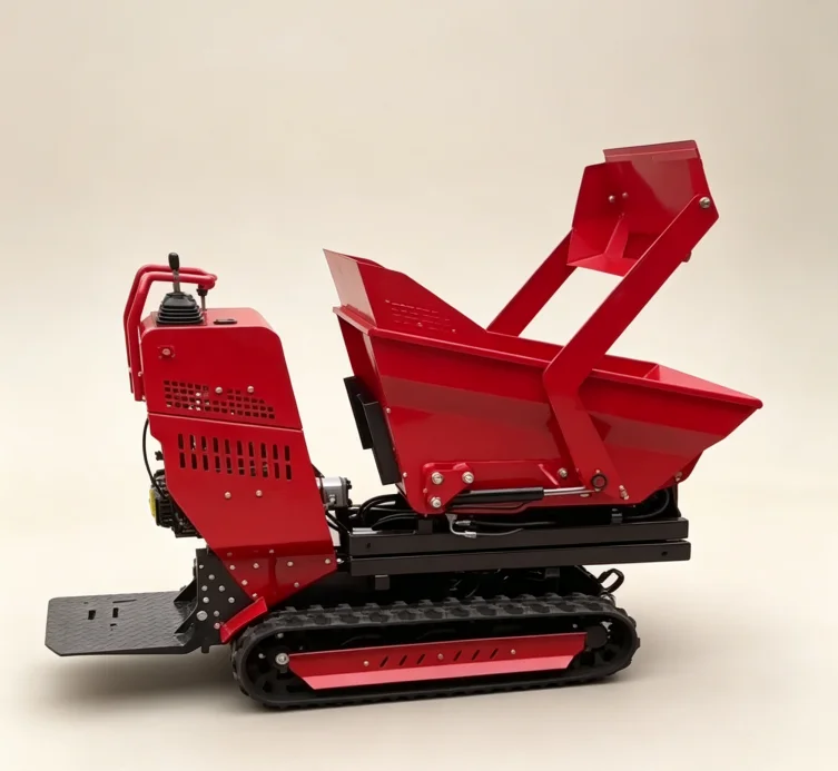Mini Tracked Dumper Compact Hydraulic Tipping Crawler Cart For Flower Pot Soil Fertilizer Seedling Transport